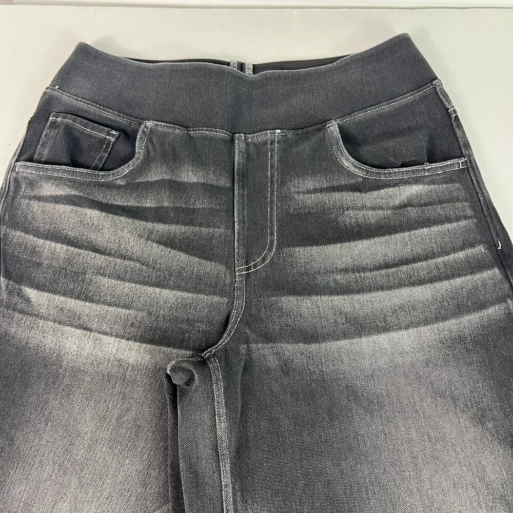 Halara Flex Jeans Women's 27x28* High Rise Wide Leg Black Stretch Denim No Tag - Picture 3 of 16